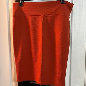 LuLaRoe Orange Cassie Pencil Skirt